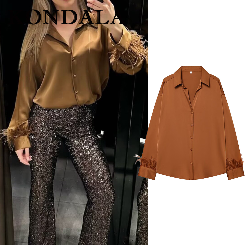 Women'S Fashion Trends Fall 2025 - KONDALA Vintage Solid Orange Tassel Women