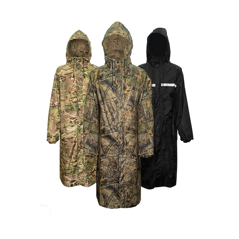 Women'S Fashion Rain Jacket - Kamuflaż długi płaszcz przeciwdeszczowy dla mężczyzn