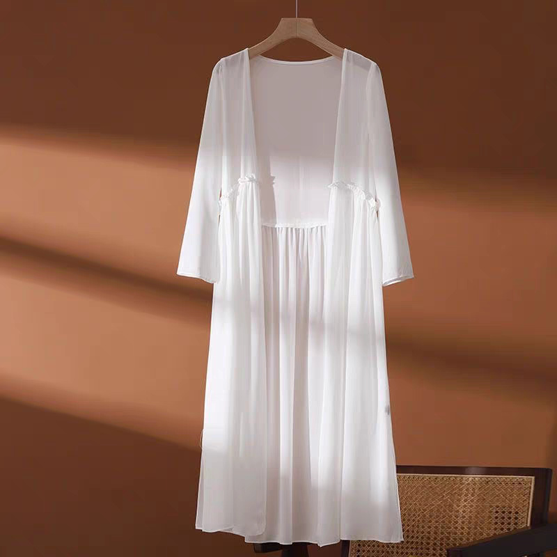 Women Fashion Blouse - Damski kardigan kimono z szyfonu w