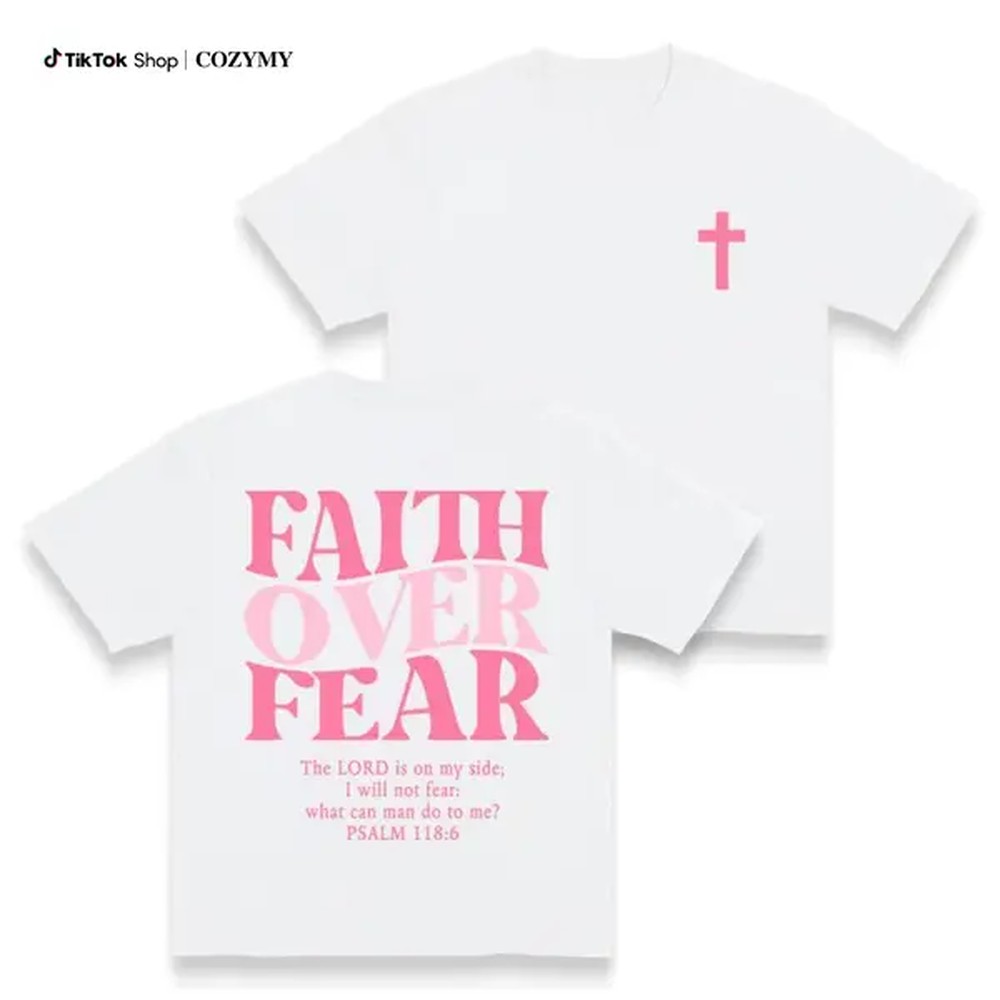 Women'S Fashion Graphic Tees - Koszulki z grafiką Faith Over Fear