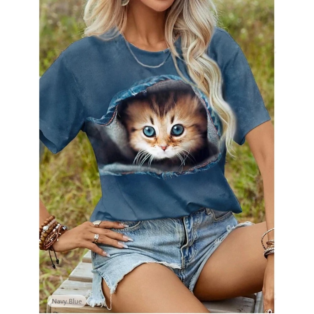 Women'S Fashion Designer Clothes - Zabawna koszulka damska z nadrukiem 3D