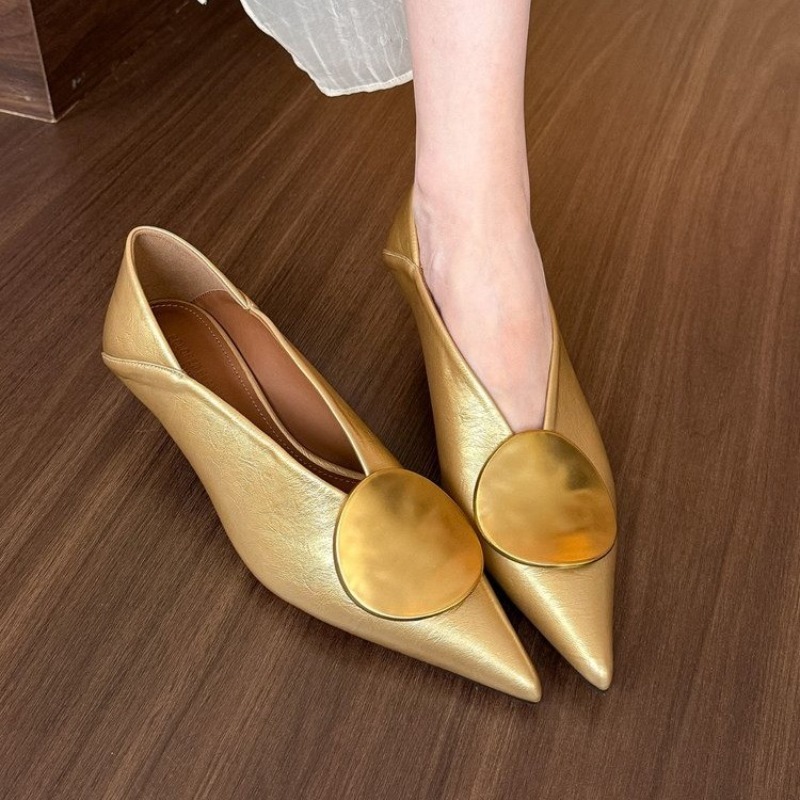 Women'S Fashion For Summer 2025 - Wsuwane damskie baleriny z ostrym noskiem