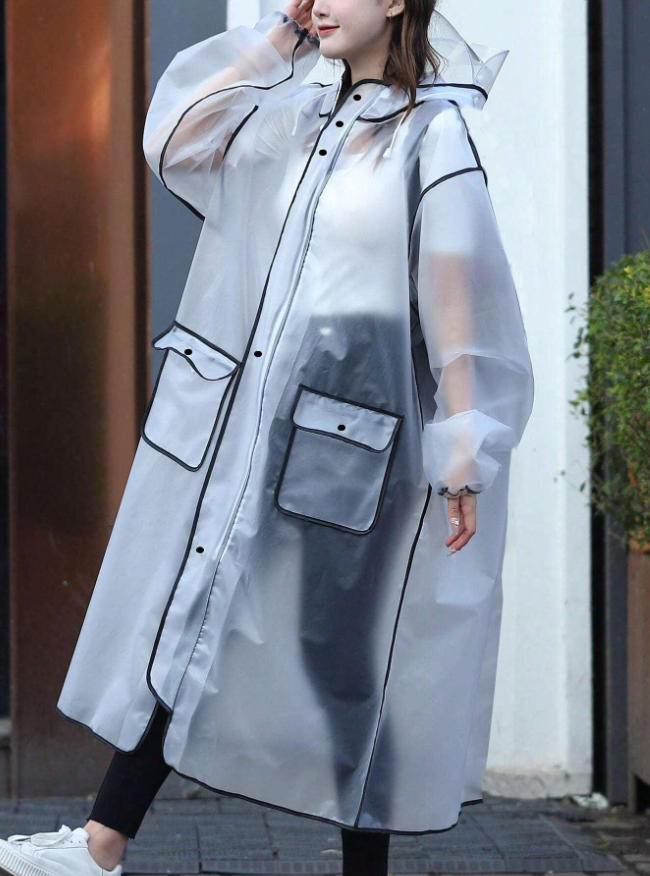 Women'S Fashion Rain Jacket - Modny, wielofunkcyjny płaszcz przeciwdeszczowy, długi, zakrywający