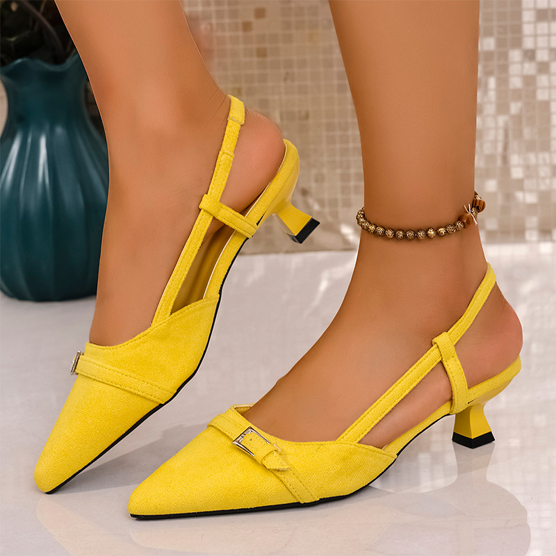 Women'S Fashion For Summer 2025 - Żółte sandały na wysokim obcasie dla