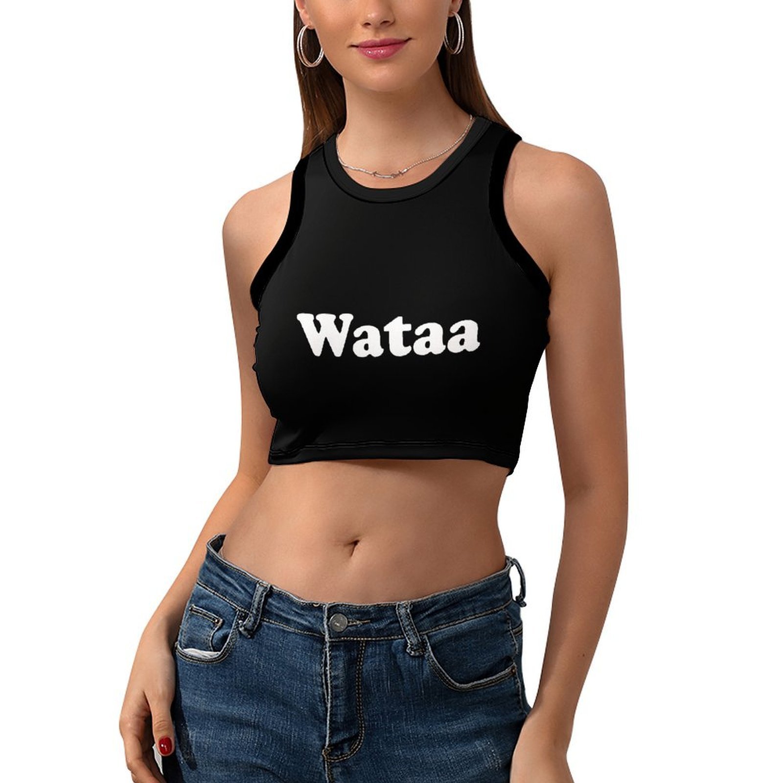 Women'S Fashion Graphic Tees - Damski krótki top Wataa z grafiką