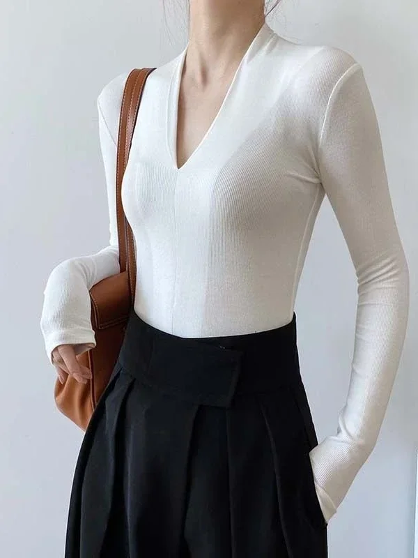 Koszule z dekoltem w serek, do – Women Fashion Blouse recenzja i cena