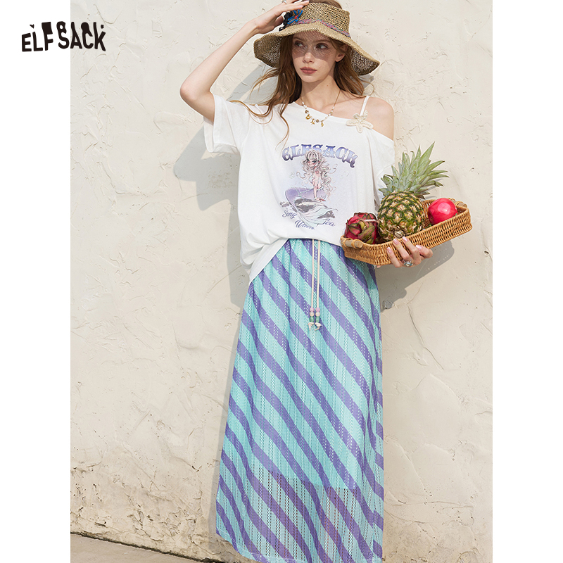 ELFSACK Damski biały komplet:  – Women'S Fashion Graphic Tees recenzja i cena
