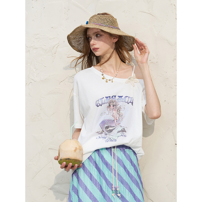 ELFSACK Damski biały komplet:  – Women'S Fashion Graphic Tees recenzja i cena