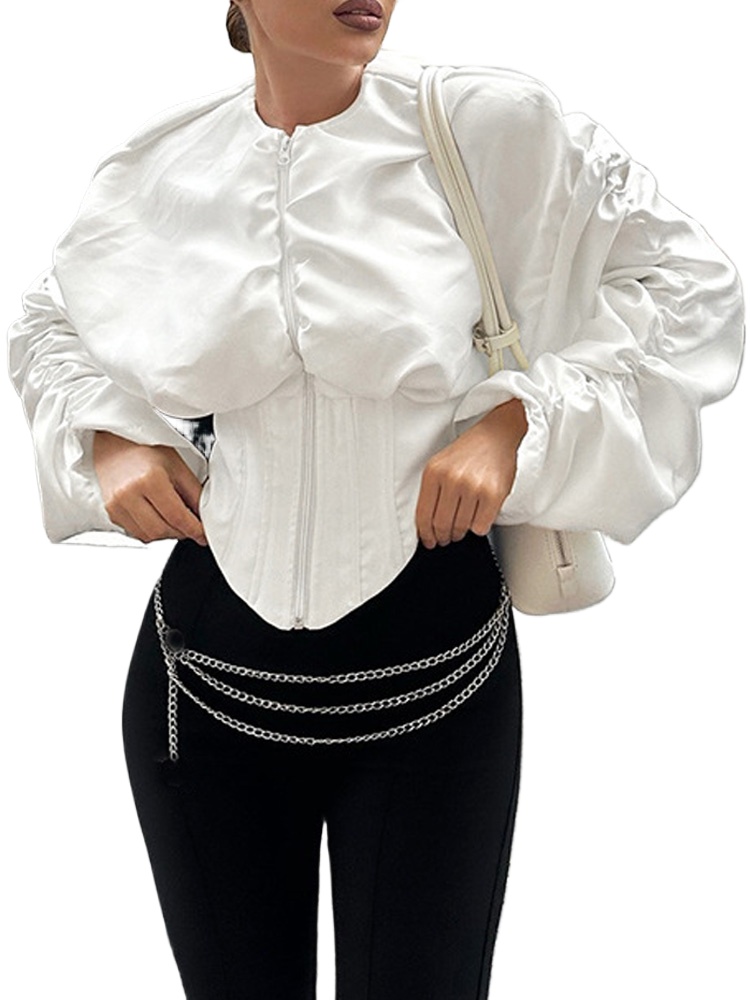 Damski crop top z bufiastymi r – Corset Top Boned recenzja i cena