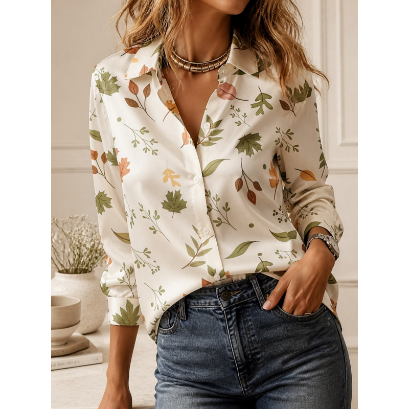 Koszula z kołnierzykiem, długi – Women Fashion Blouse recenzja i cena