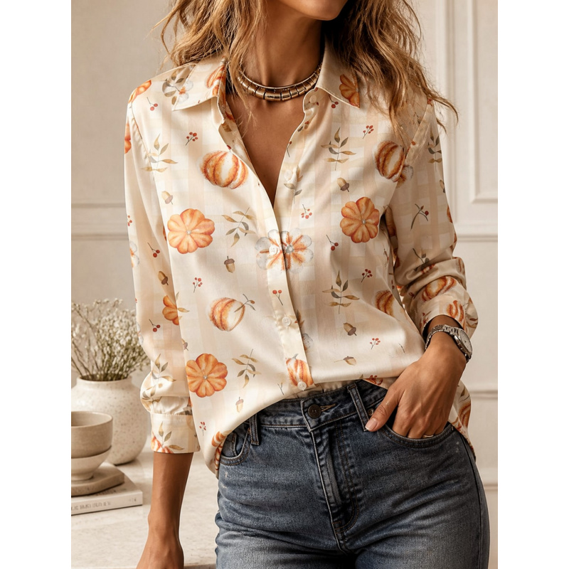 Koszula z kołnierzykiem, długi – Women Fashion Blouse recenzja i cena