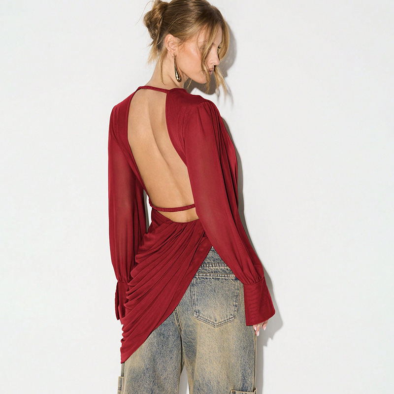 Koszulki z siateczką z dekolte – Women Fashion Blouse recenzja i cena