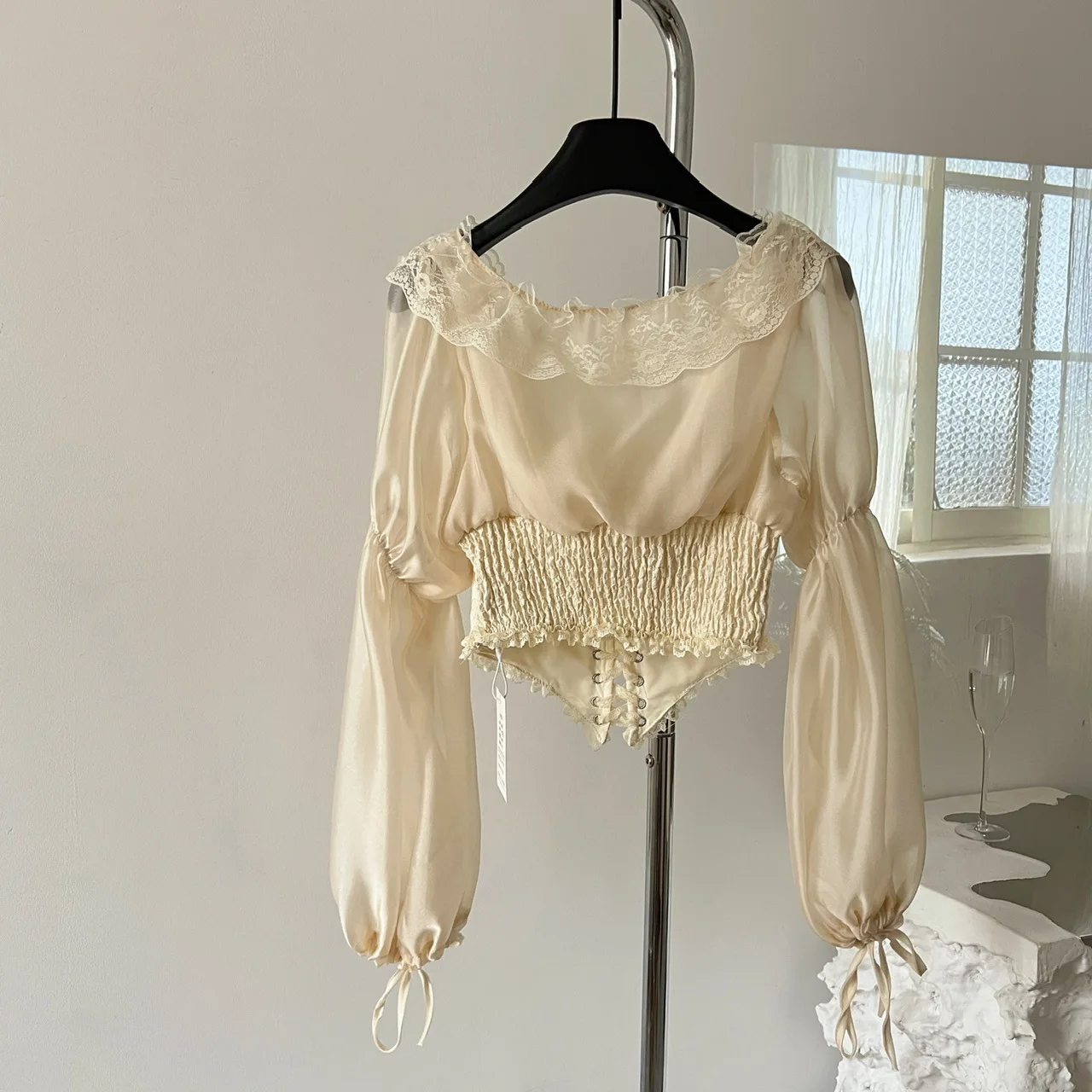 Vintage Retro Chic Lace Satin  – Corset Top Boned recenzja i cena