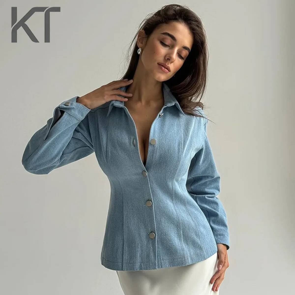 KT Vintage Dżinsowa Koszula Da – Women Fashion Blouse recenzja i cena