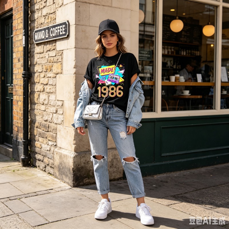 Damska Męska Koszulka Retro z  – Women'S Fashion In The 80S recenzja i cena
