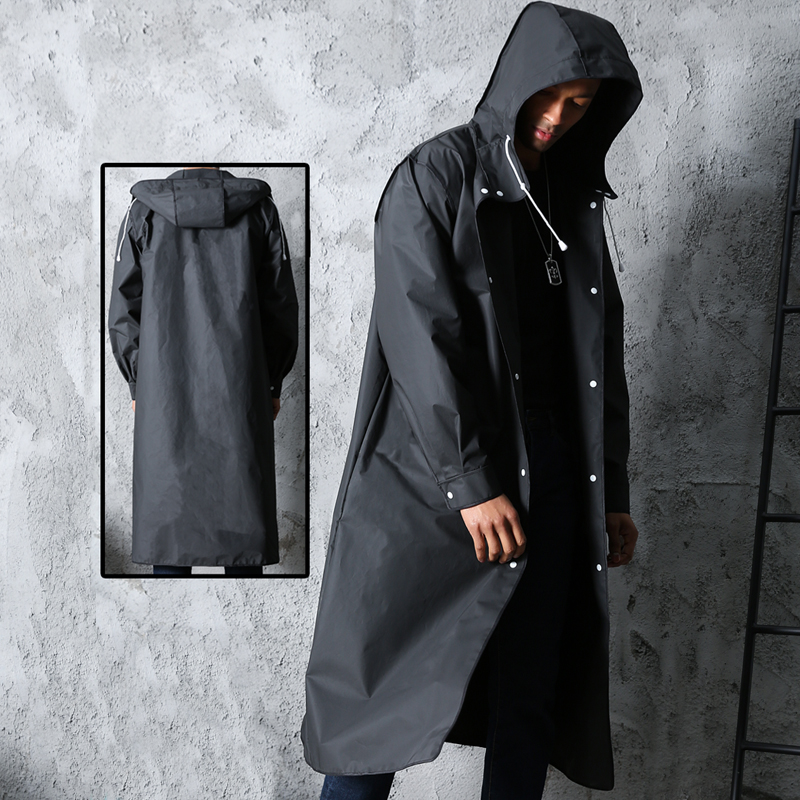 Czarny modny wodoodporny długi – Women'S Fashion Rain Jacket recenzja i cena