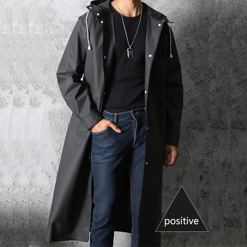 Czarny modny wodoodporny długi – Women'S Fashion Rain Jacket recenzja i cena