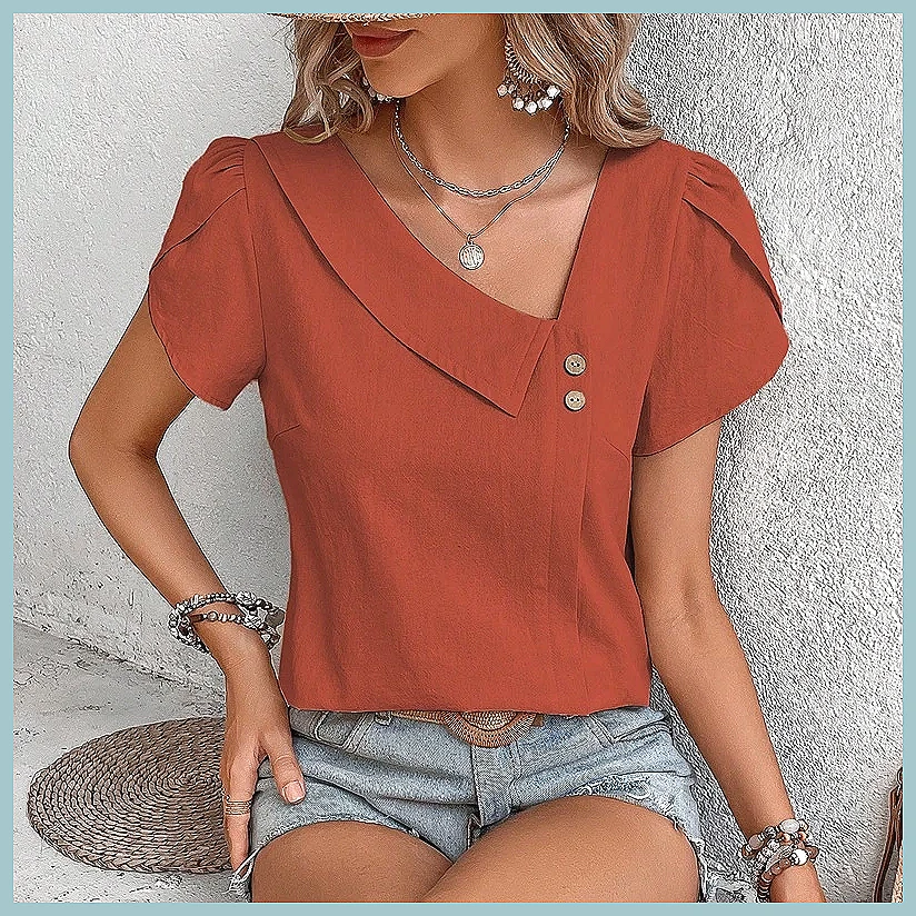 Damska bluzka w jednolitym kol – Women Fashion Blouse recenzja i cena