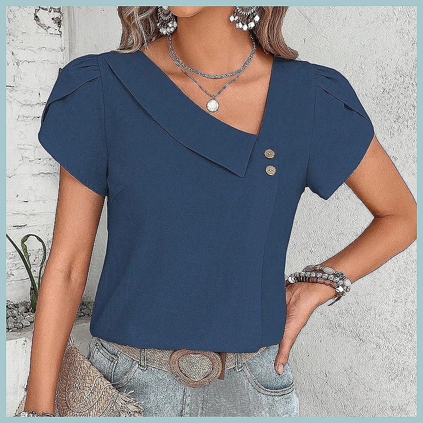 Damska bluzka w jednolitym kol – Women Fashion Blouse recenzja i cena